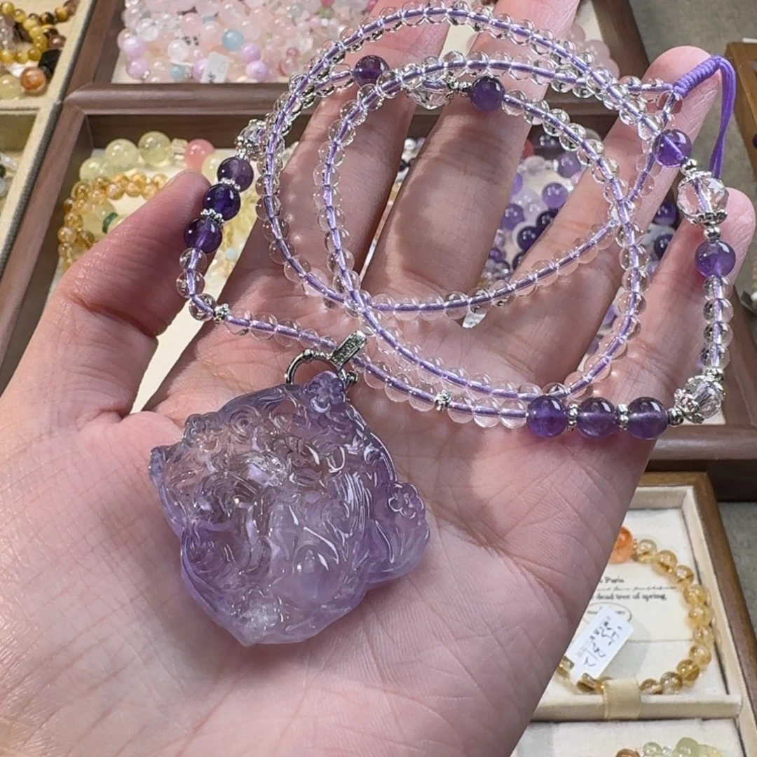 将****未镶嵌手链水晶紫晶狐狸