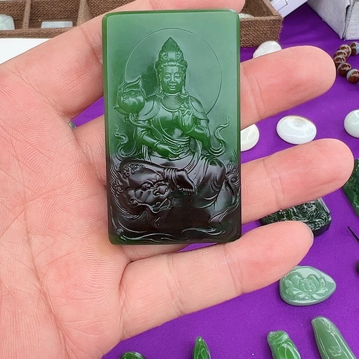 吊坠(不含链)未镶嵌和田玉（碧玉）