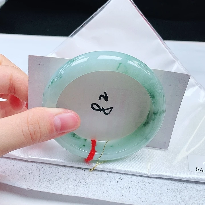 翡翠手镯未镶嵌缅甸天然a货手镯54+