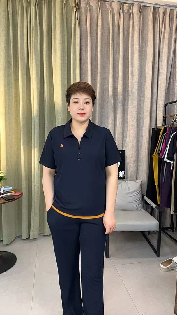 2025夏季新款遮肉显瘦冰凉丝假2件妈妈套装