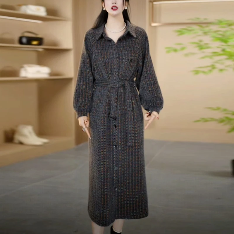 轻奢时尚优雅高贵洋气连衣裙女秋冬新款高级感气质显瘦中长款裙子