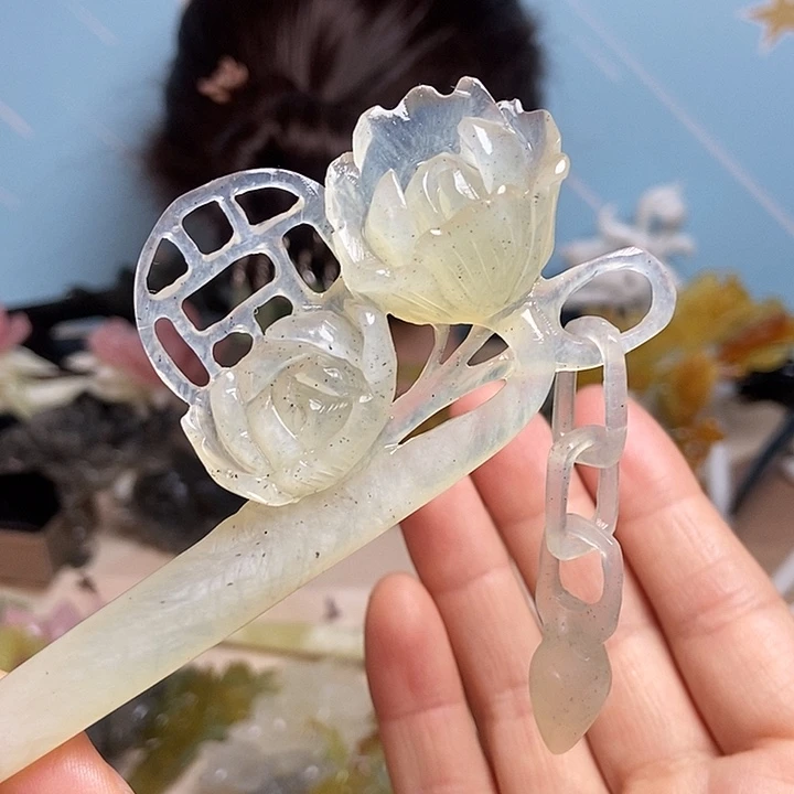 岫玉未镶嵌发簪发簪