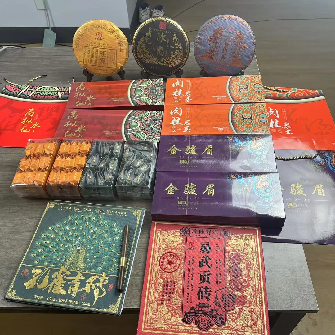 2砖生茶2饼生茶1饼熟茶高枞水仙金骏眉肉桂铁观音大红袍各2样茶针