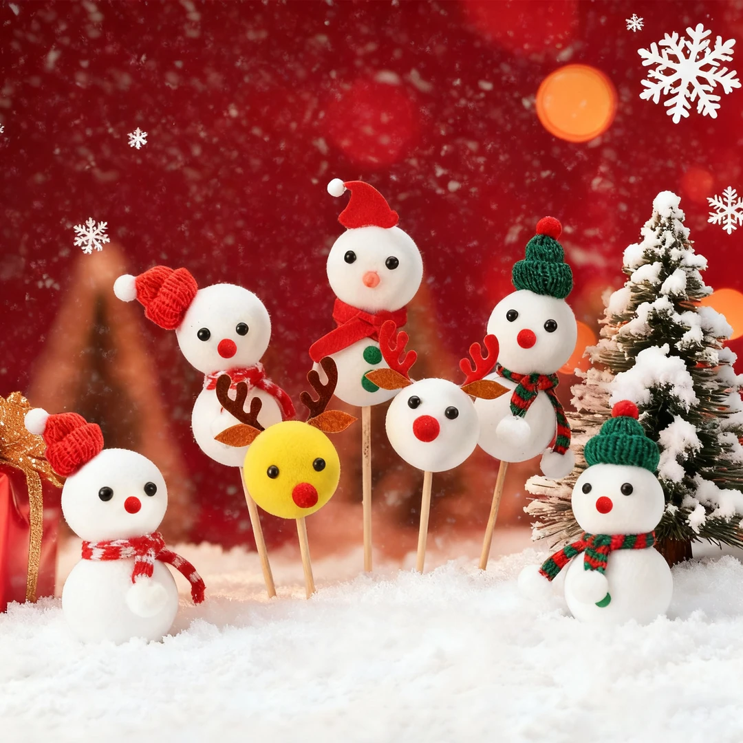 小雪人材料套装平安夜包花装饰圣诞节花店资材（非成品）