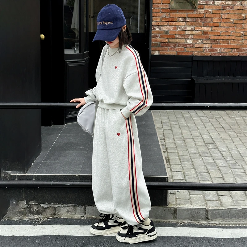 【酷哒仔】女童潮牌休闲运动套装2025春秋新款中大童时尚针织两件套