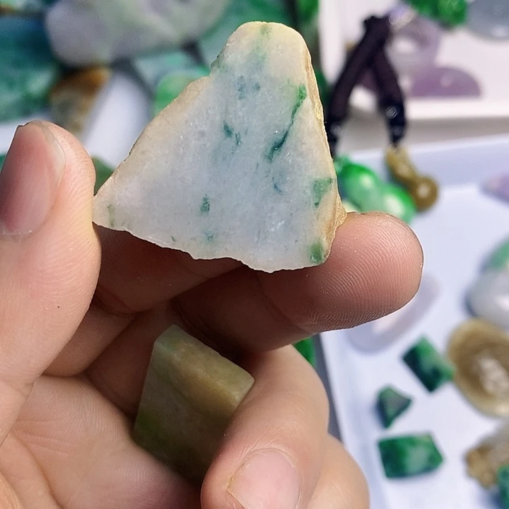 翡翠散珠天然翡翠A货挂件