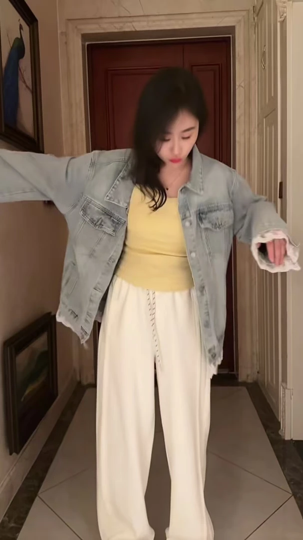 MissHuo 2025年第一条春夏款卫裤 B 杏色 6001