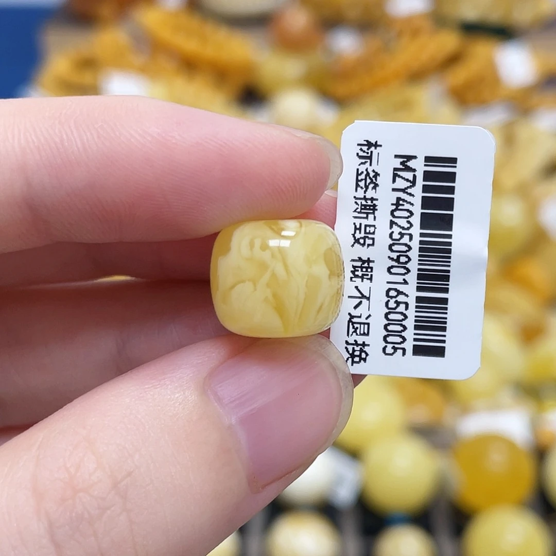 蜜蜡未镶嵌珠宝奇石老型珠浓蜜虎皮妖花12.7m m