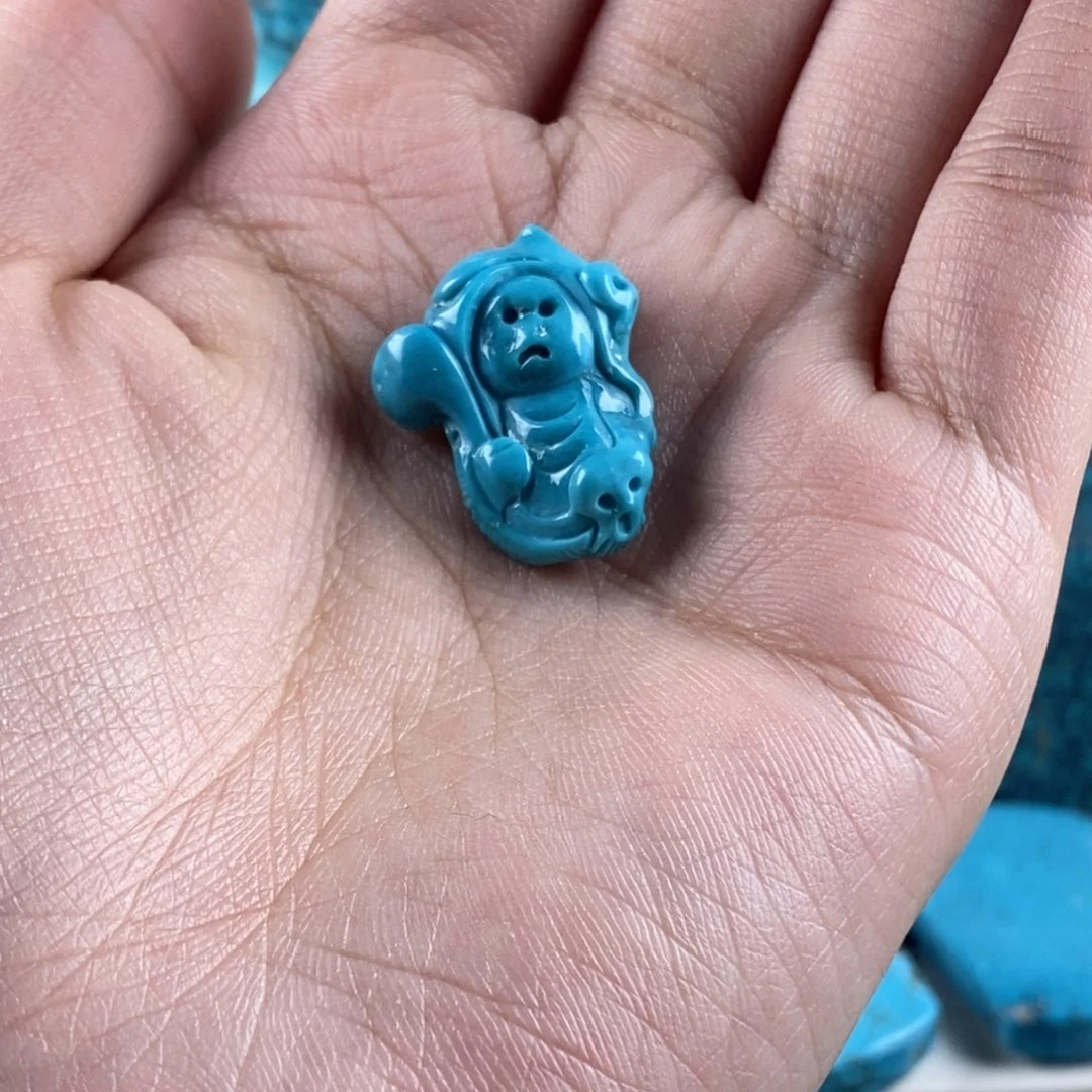 高瓷蓝玉化精品雕刻z