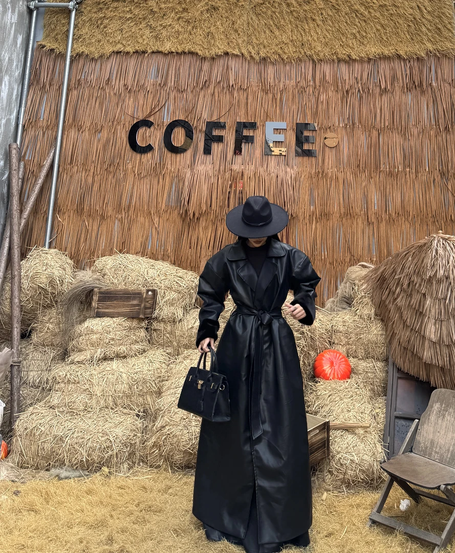 【MEYFIRA品牌高级设计款】新款97号气质时尚休闲百搭黑色连帽收腰