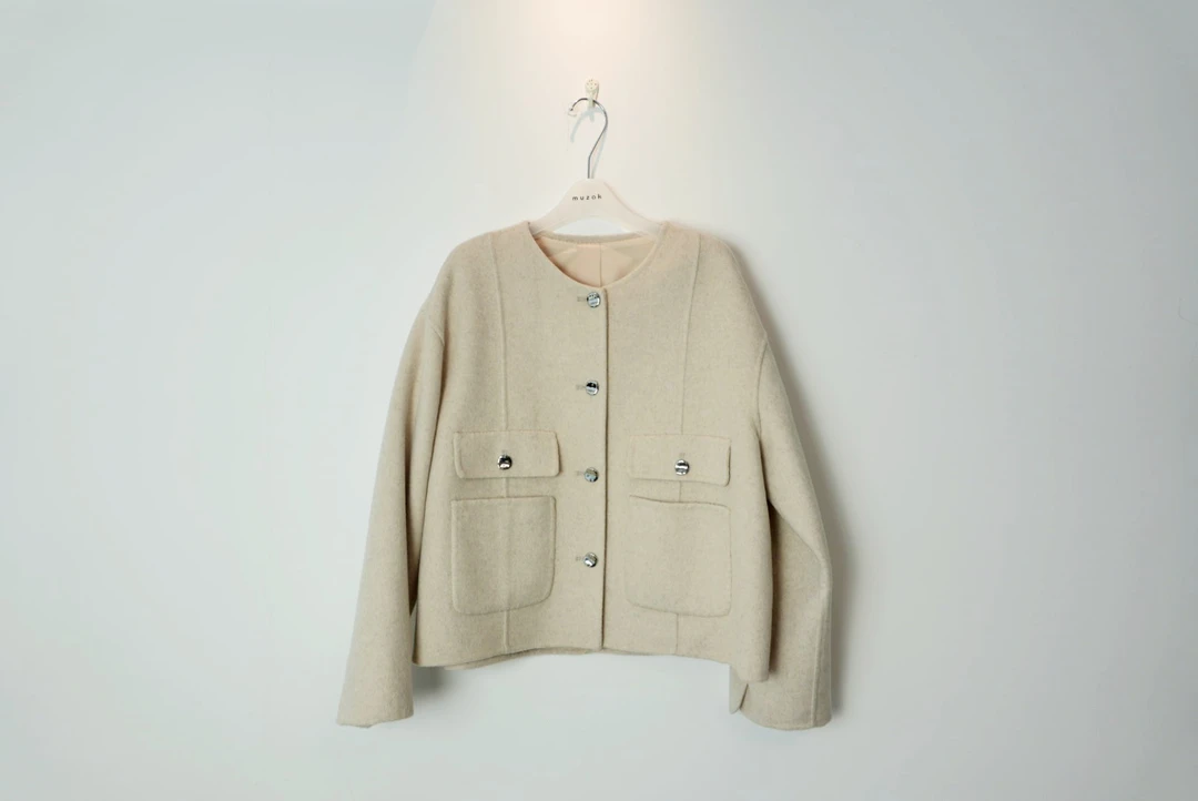 DY36 韩专柜无领小香款羊毛外套