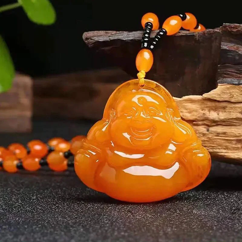 高级感毛衣链百搭时尚民族风大肚佛笑脸佛吊坠珠链时尚饰品