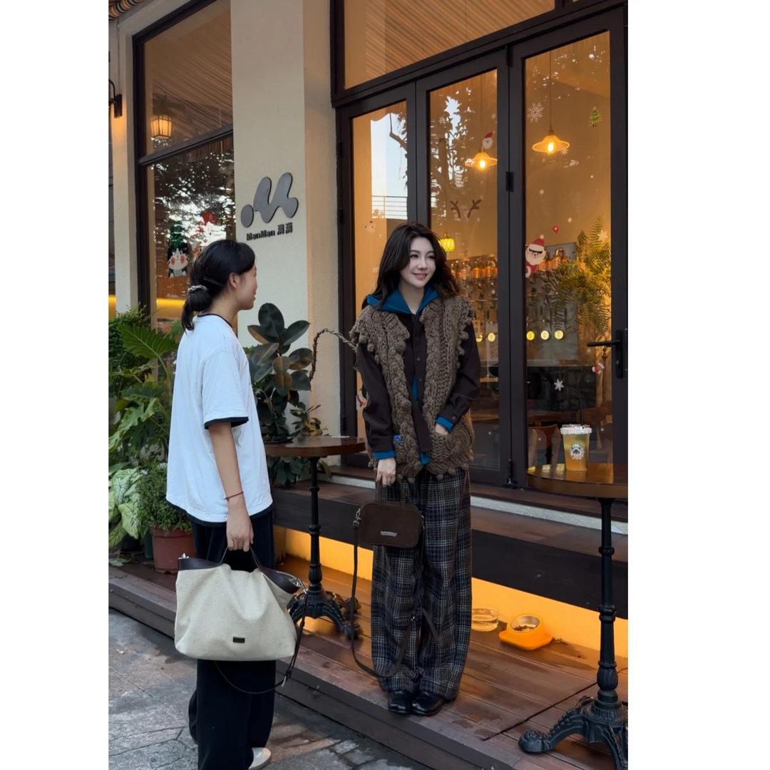 BOXUE“寒露”2025秋冬高级感连帽拼接假两件轻奢 外套#251008W5511