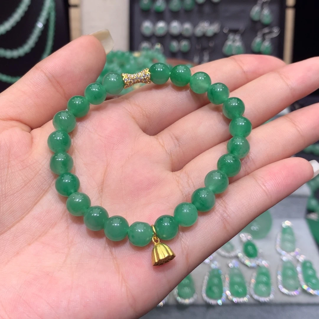 颈饰银S925镶嵌石英质玉（非洲翠）?*梦