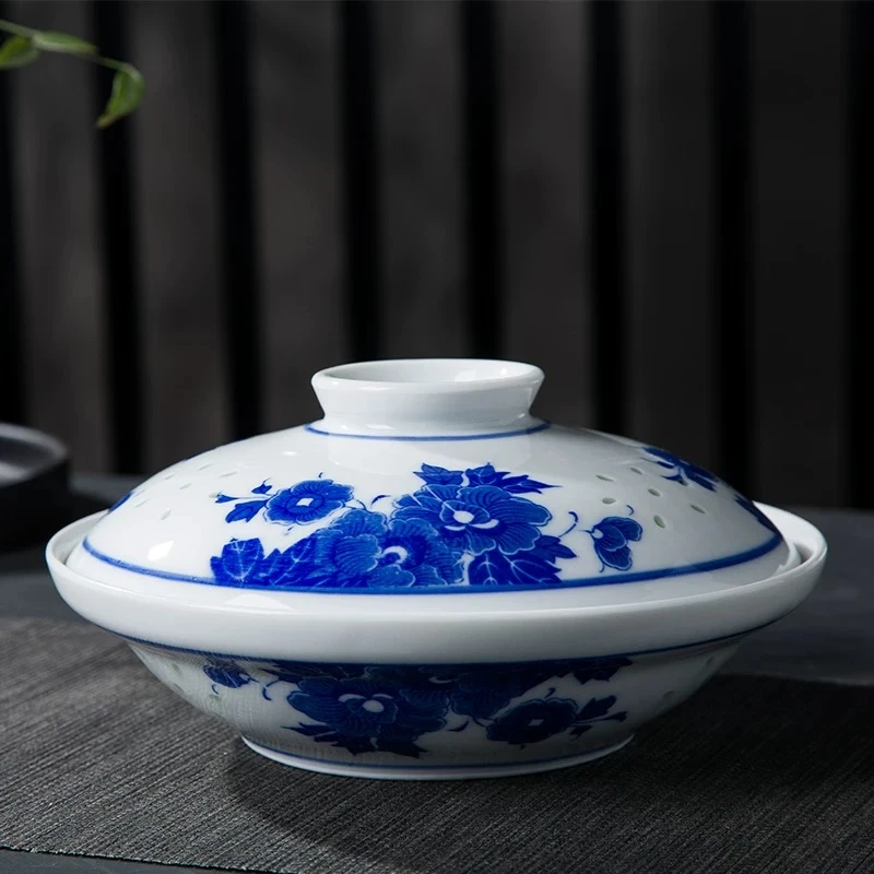 《程意严选》青花玲珑和合器陶瓷菜盘 XD-DP-XD032