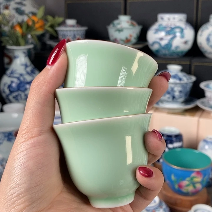 杯折葵非器梅子青三只铃铛杯