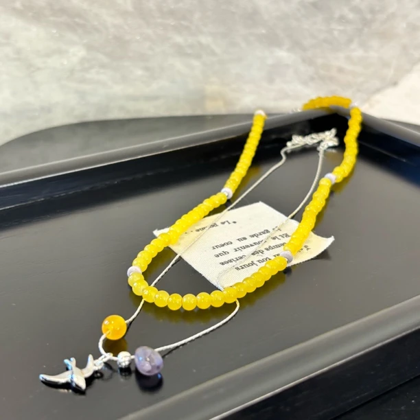 铜合金仿水晶项链 燕子黄zz项链XL2754（两条）