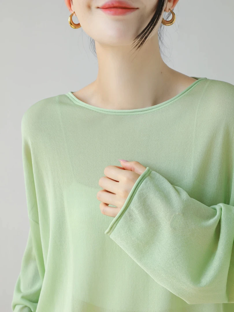 长袖纯色通勤风秋季常规毛针织衫打底衫春秋风