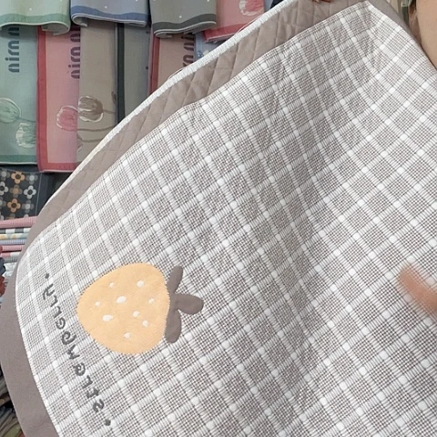 棉纱布咖啡草莓纯棉