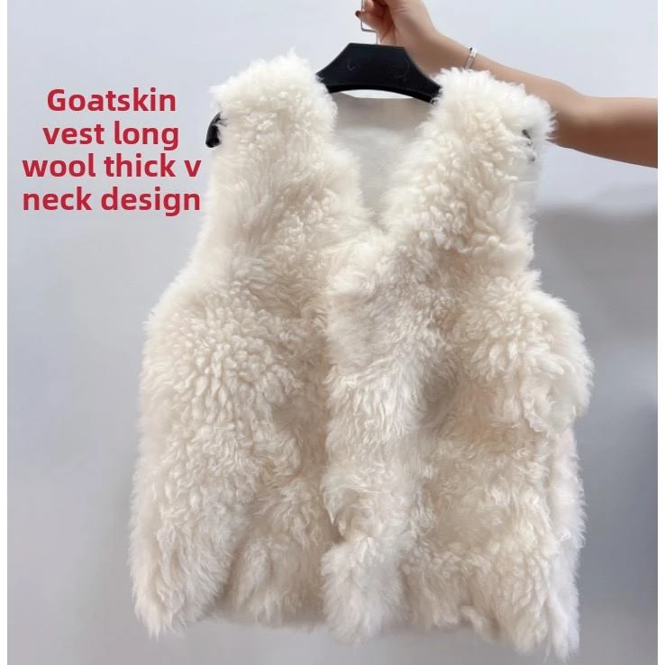 商场撤柜羊皮马甲皮毛一体坎肩加厚保暖马夹抗风防寒内胆两面穿上