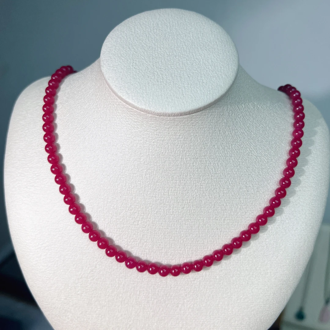 红珠珠项链 红色百搭时尚