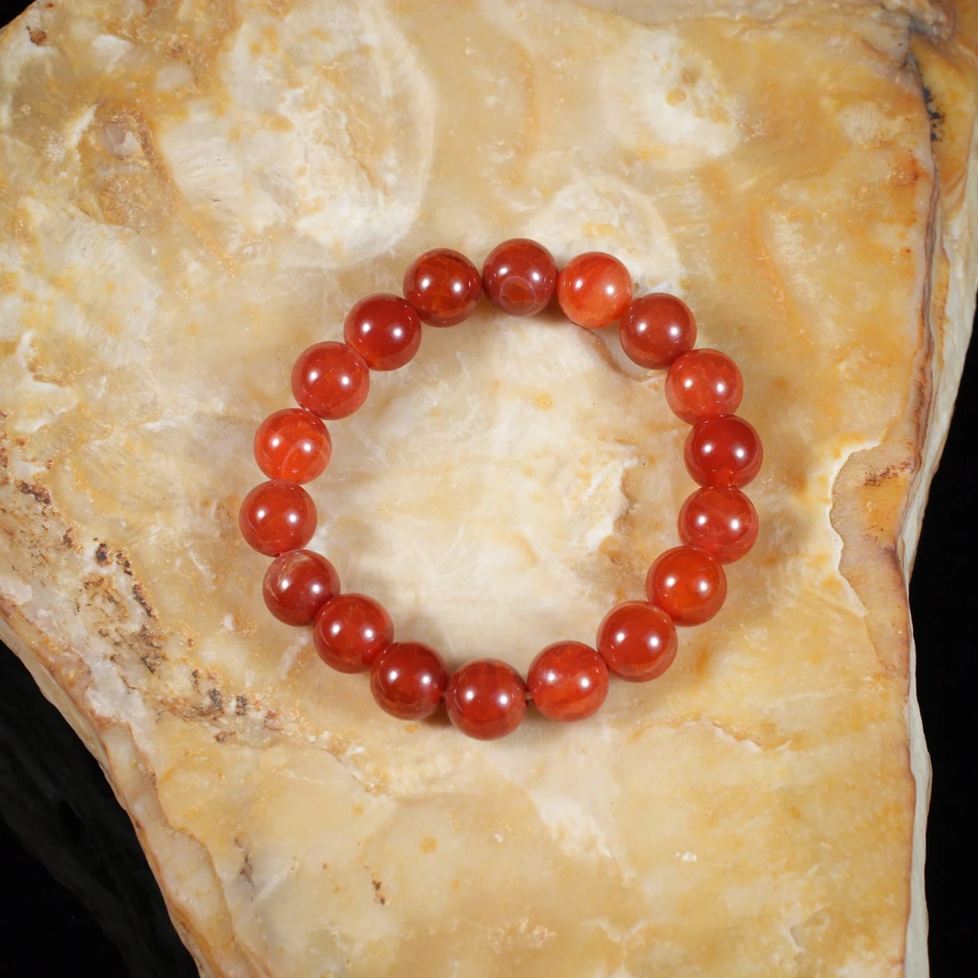 天然红玛瑙龙鳞龙纹玛瑙1.0手串QS-0094-2龙纹玛瑙手链