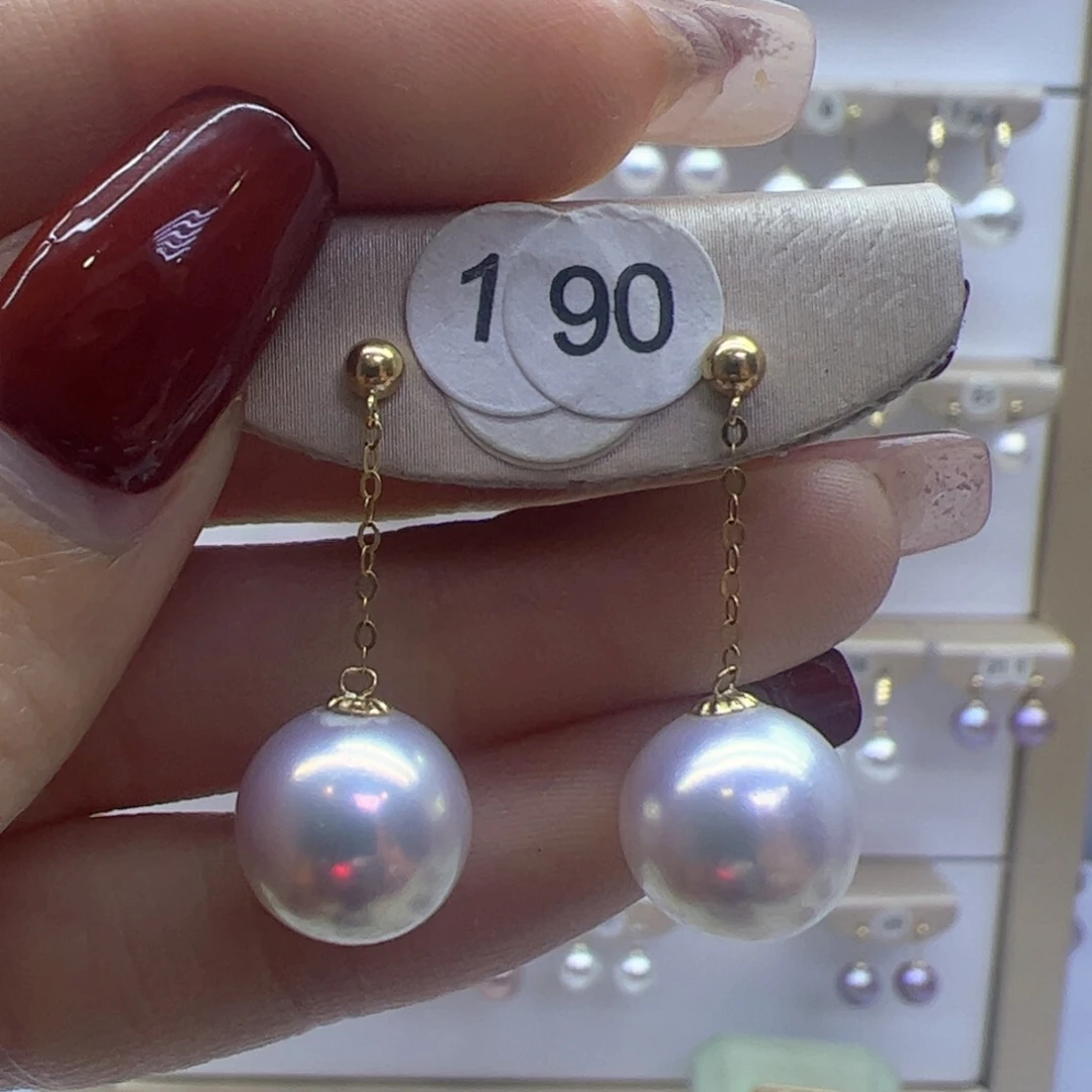 淡水珍珠耳饰18K金镶嵌