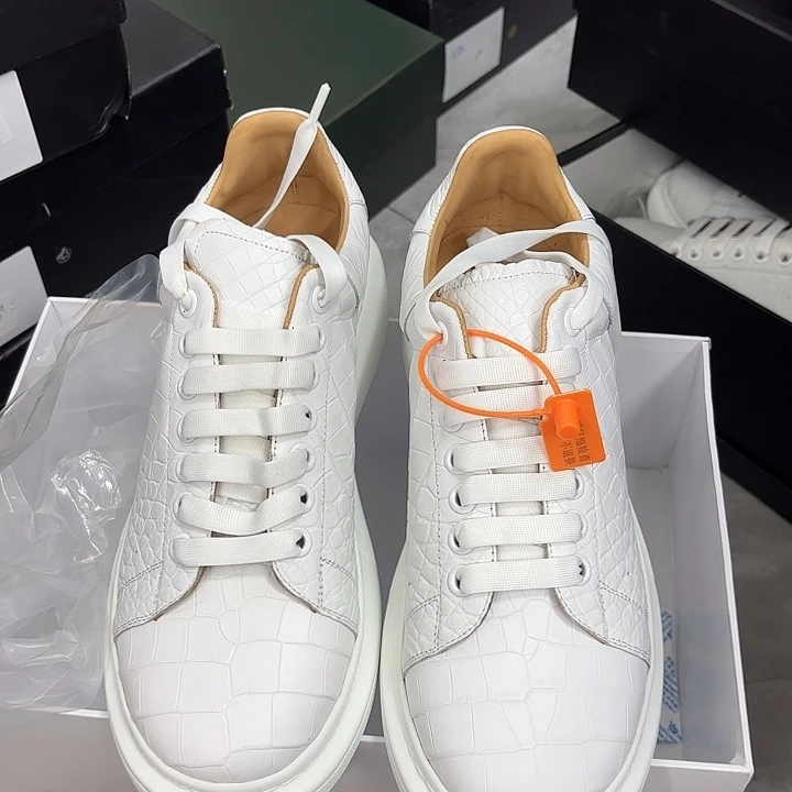 织物鳄鱼皮小白鞋全肚皮
