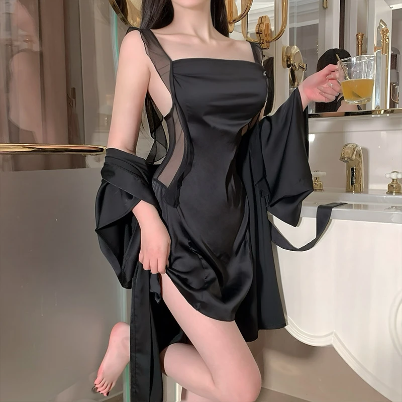 美诗兰冰丝睡衣女春夏性感吊带荡领睡流光流光风莫代尔冰丝吊带