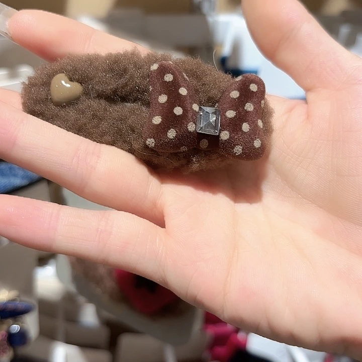 皮质铁合金咖色波点拜拜