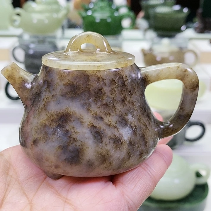 未镶嵌和田玉挂件茶壶100m l