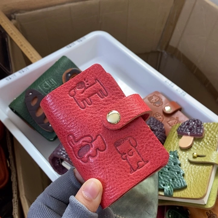 头层牛皮卡包20卡