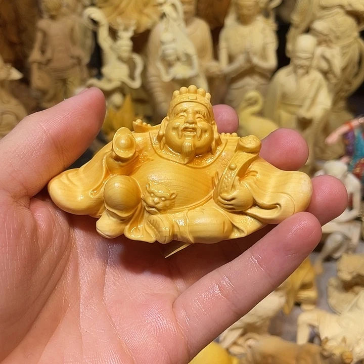 我***笑黄杨木小瑕疵财神