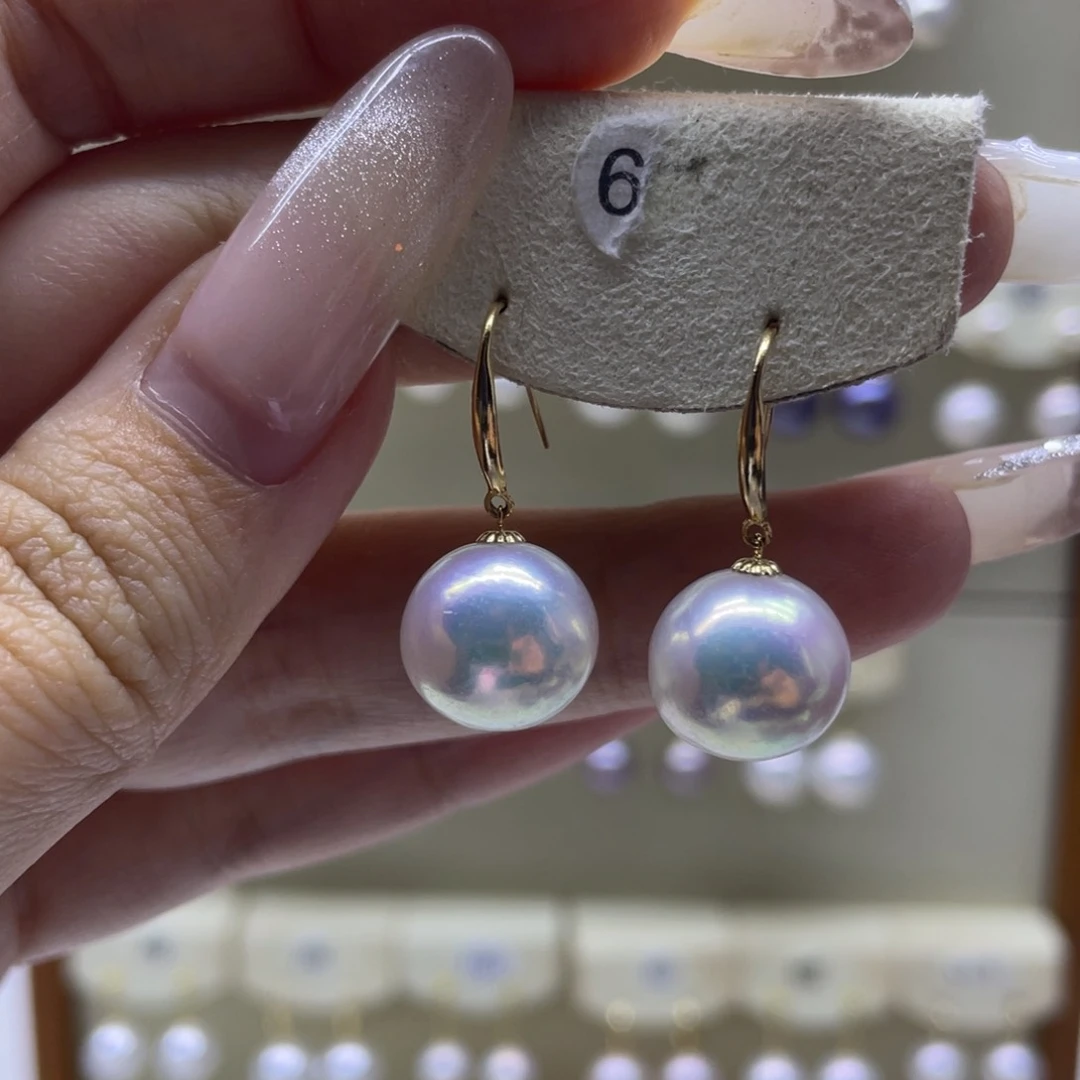 淡水珍珠耳饰18K金镶嵌