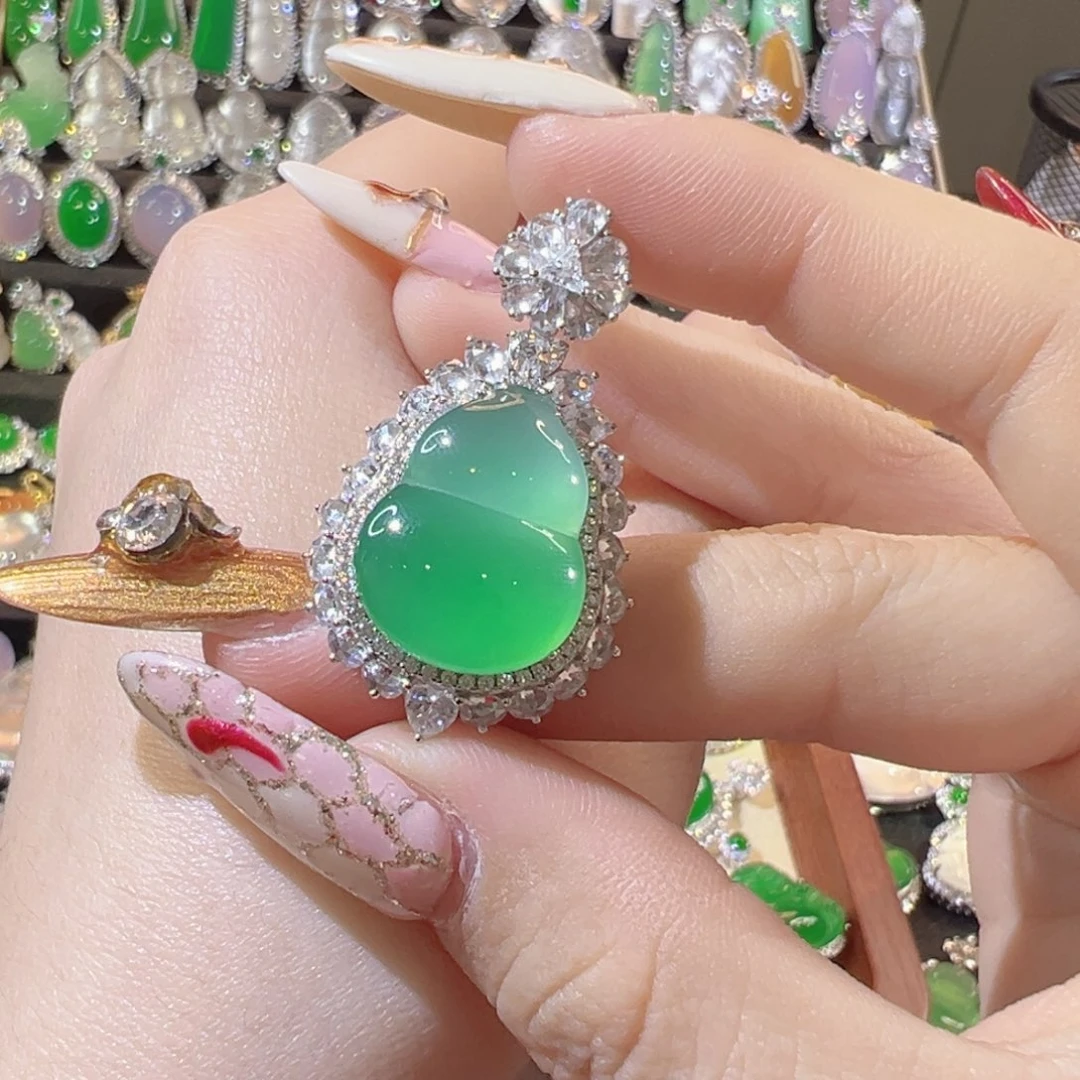 玛瑙/玉髓颈饰银S925镶嵌