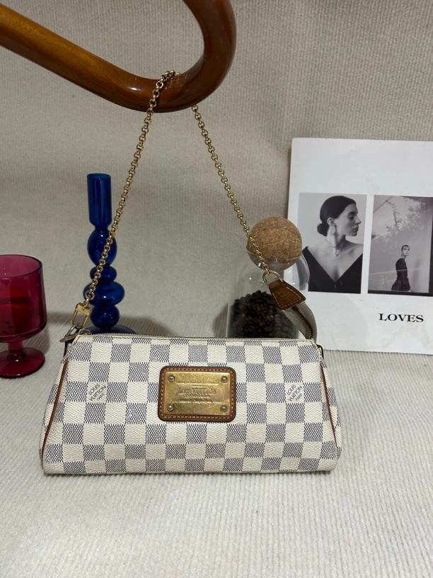 95新 LouisVuitton/路易威登 白棋盘格eva腋下包 经典百搭