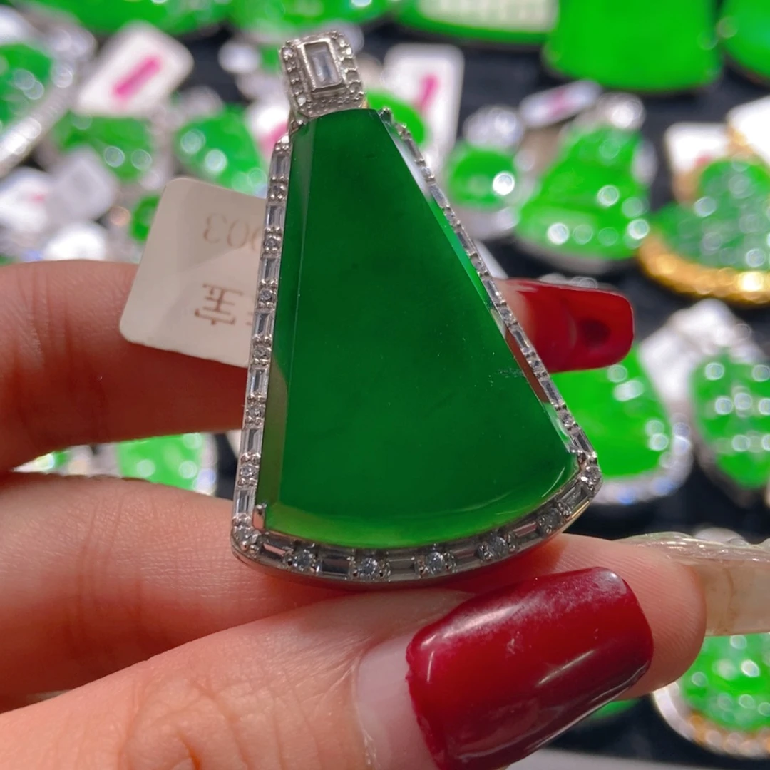 翡翠吊坠(不含链)银S925镶嵌