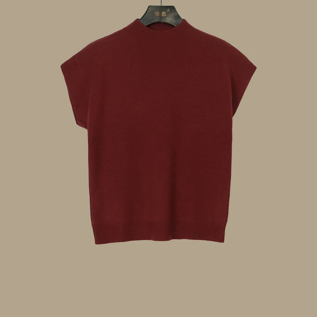 春-原创设计25-07半高领坎肩纯色百搭内搭针织衫