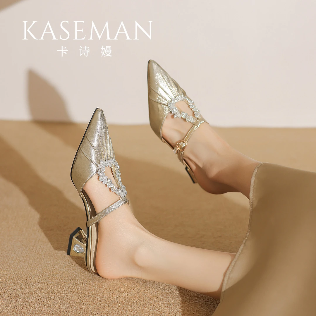 【跟高6cm】法式小众拖鞋女外穿夏粗跟无后跟粗跟懒人时尚百搭2329