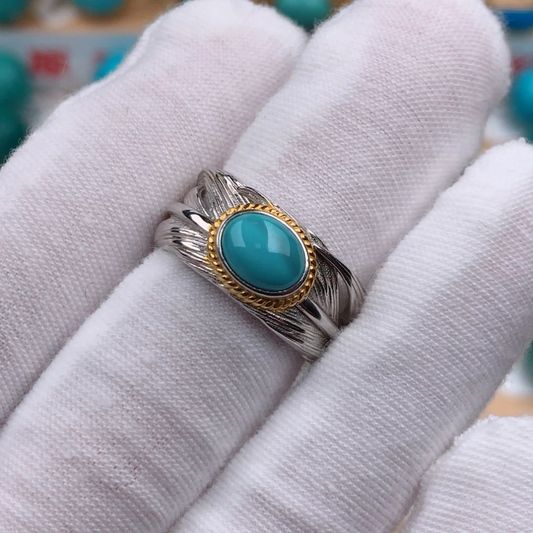 绿松石银S925镶嵌发饰