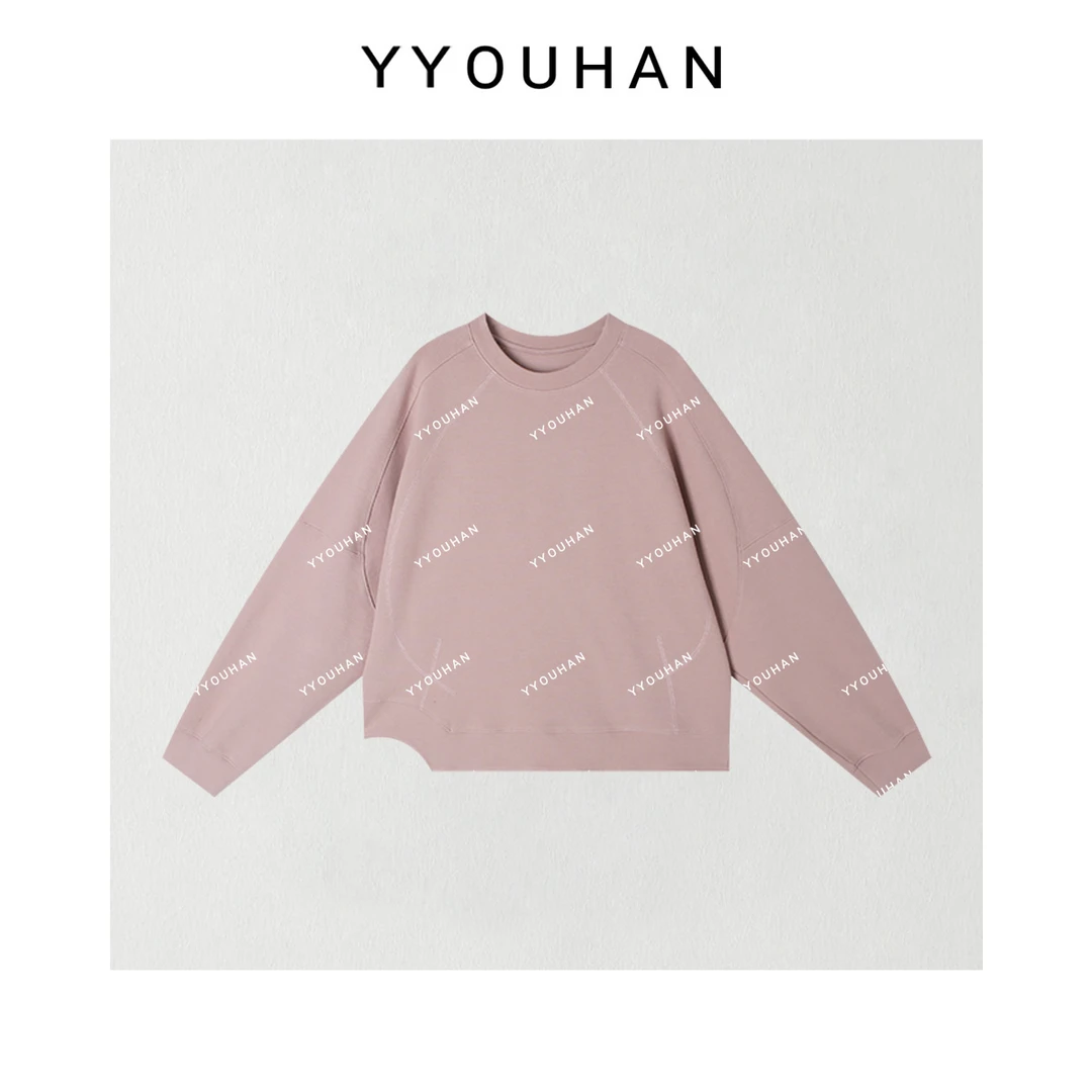 设计不规则下摆休闲百搭圆领卫衣 2409B4331