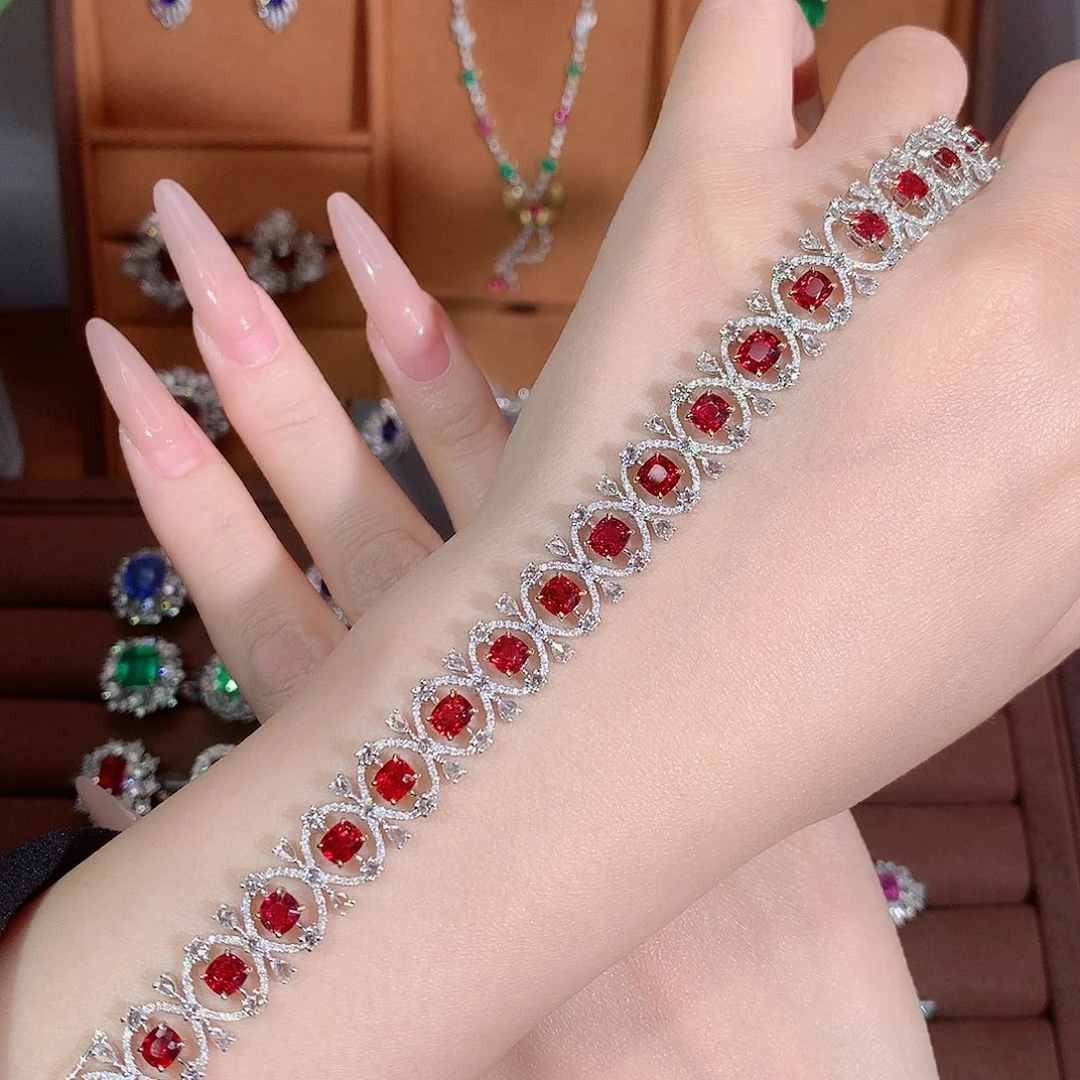 尖晶石手链18K金镶嵌8ct/天然宝石/七天无理由