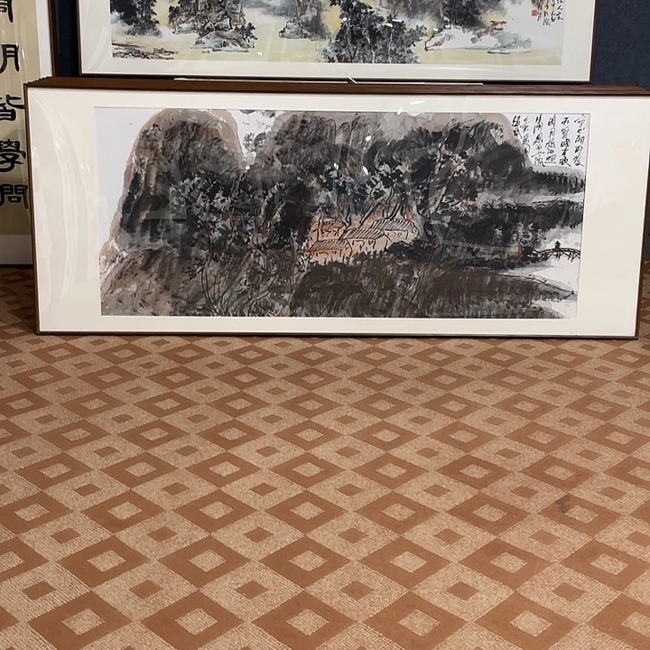 国画手绘作品带框