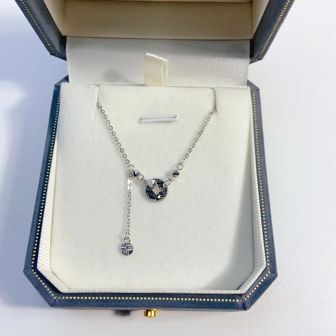 Pt950铂金铜钱滴流套链3.83克百搭时尚