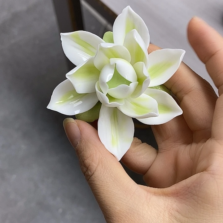 陶瓷陶瓷材料4朵绿色