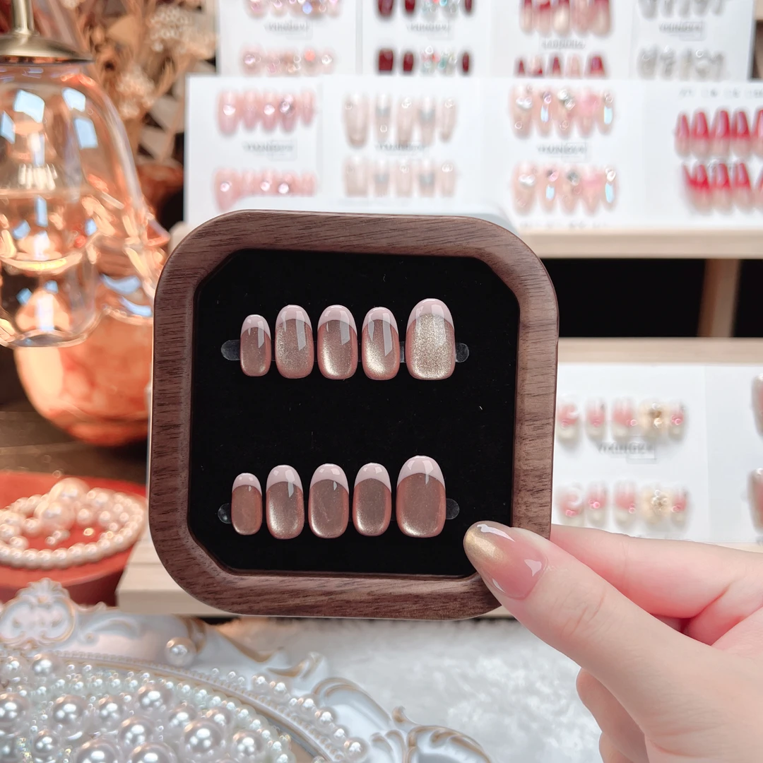 【玻璃桃桃】纯手工穿戴甲高级感巨显白渐变猫眼