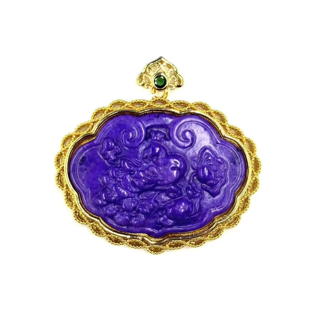 【符老板】y2409-国风款紫龙胆玛瑙好事连连吊坠-赠礼盒-赠高货绳