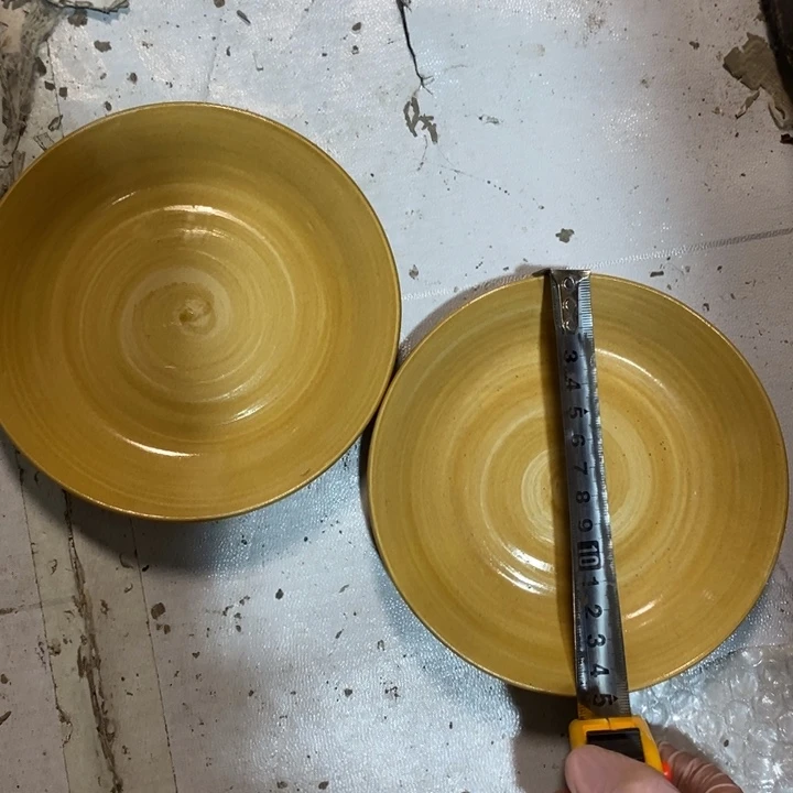 瓷片五厂茶色釉碟子一对