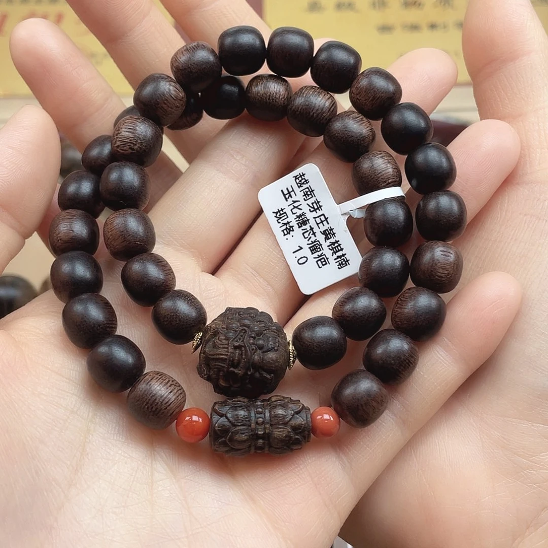 沉香手串越南芽庄黄棋楠玉化糖芯瘤疤