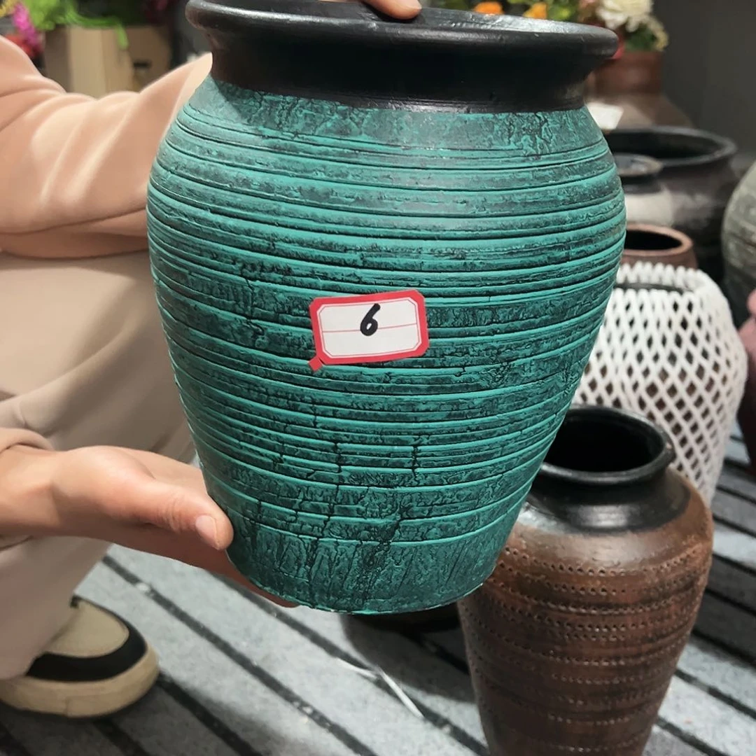 红陶孤品绿色6号带孔